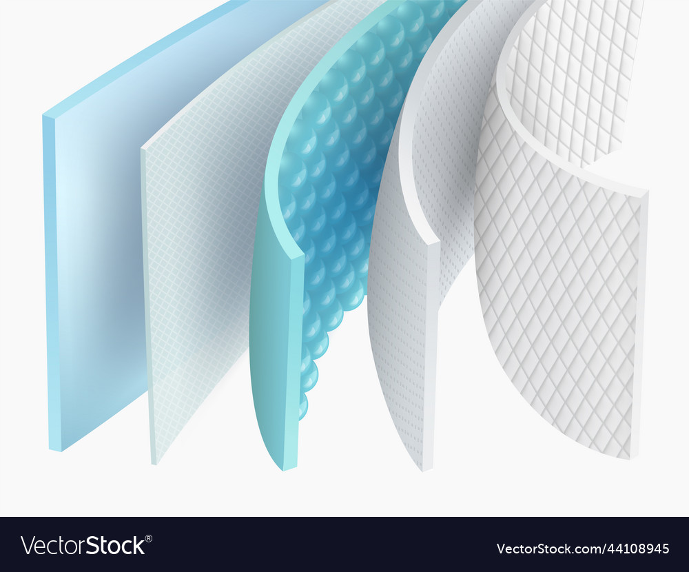 Close up 5 layer filter absorbent vector image Close up 5 layer filter absorbent