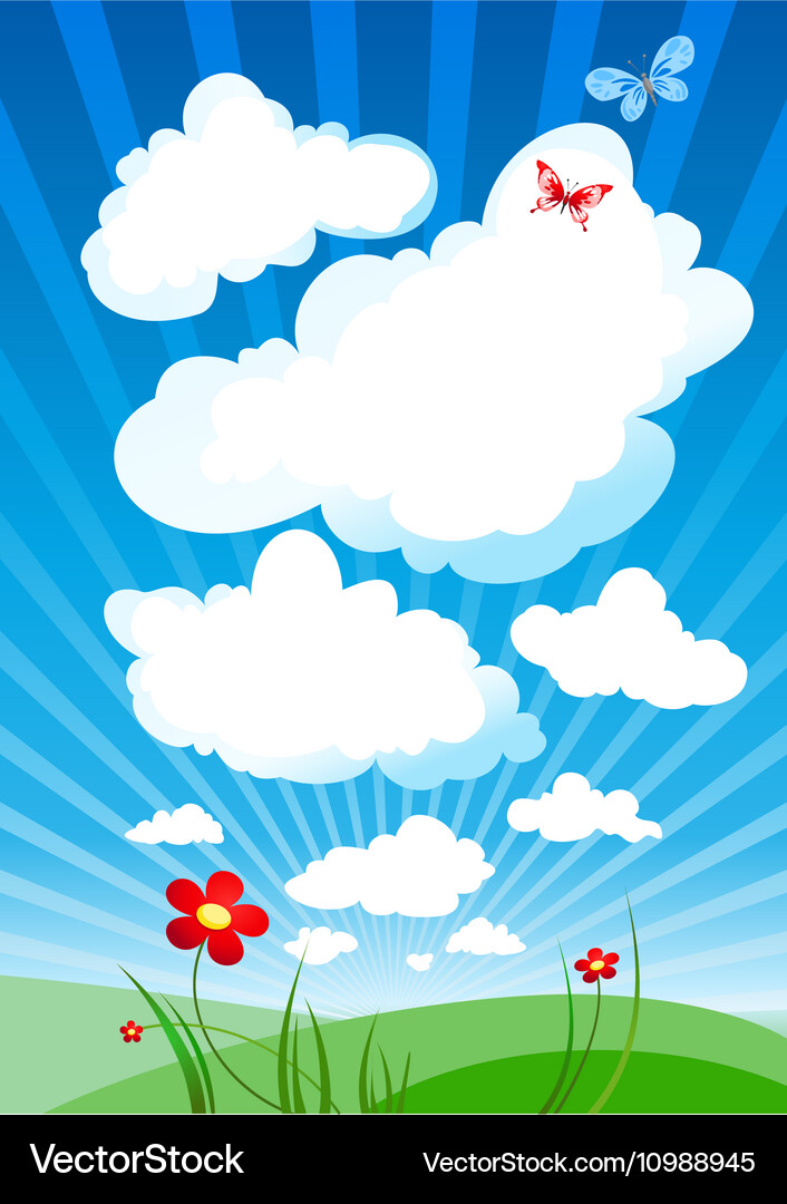 Cloudy sky Royalty Free Vector Image - VectorStock