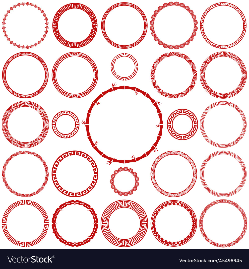 Collection of chinese round border frames