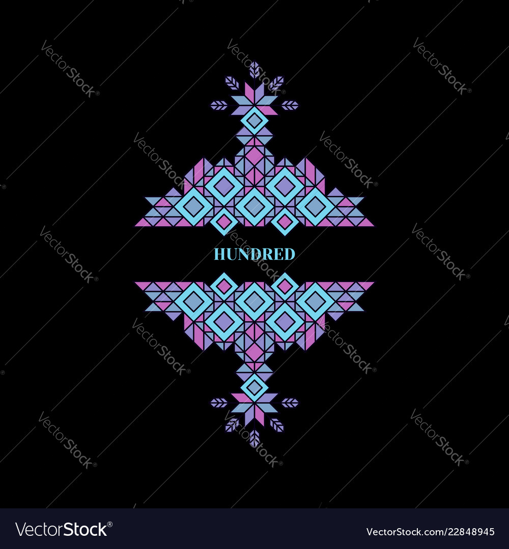 Decorative element in retro style line art design vector image Decorative element in retro style line art design