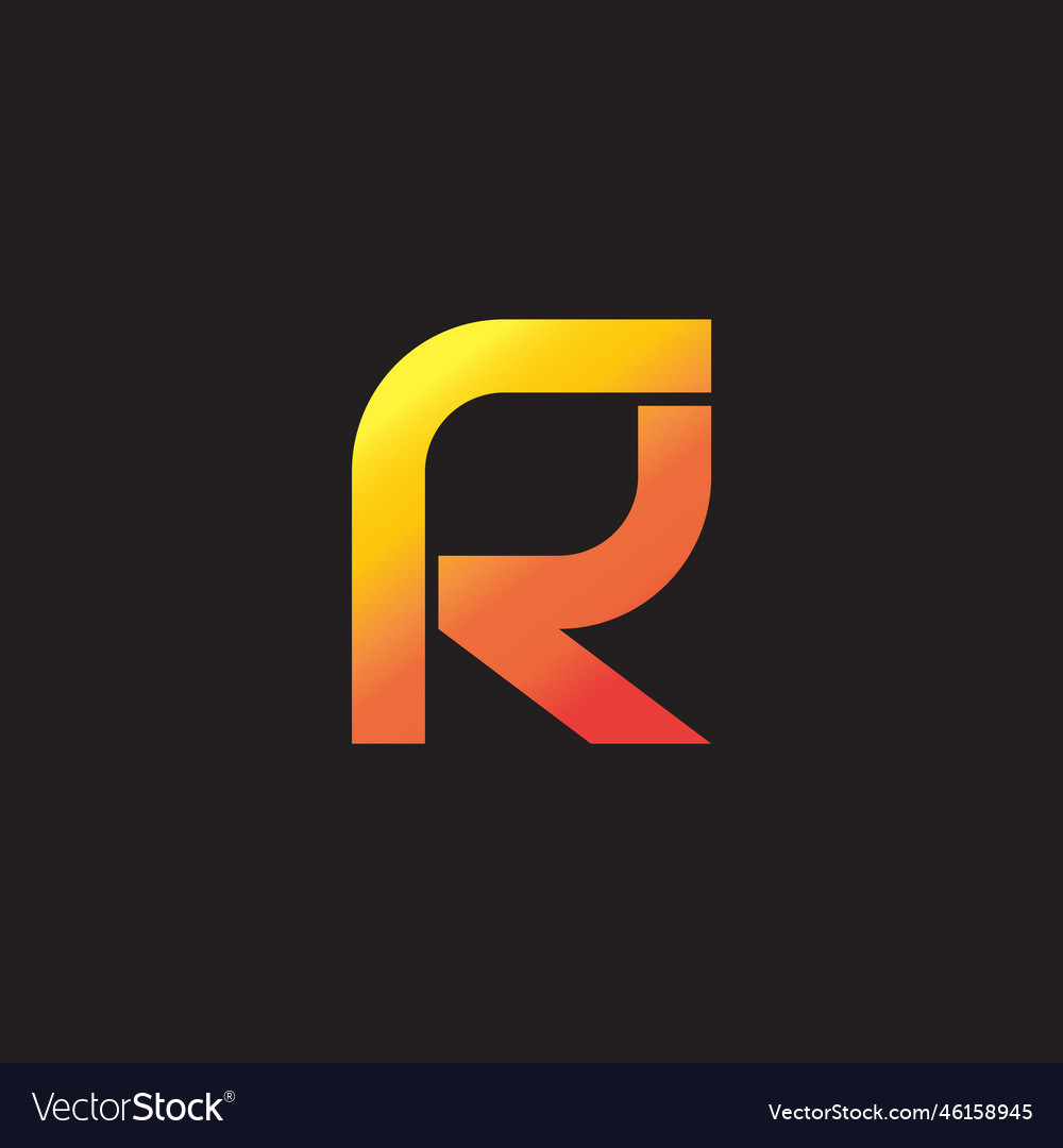 Letter rr simple geometric line logo Royalty Free Vector