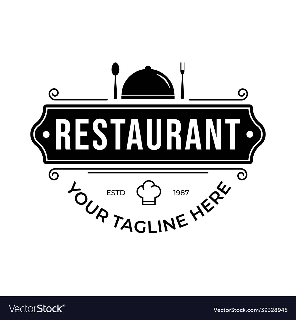 Restaurant shop design element in vintage style Vector Image