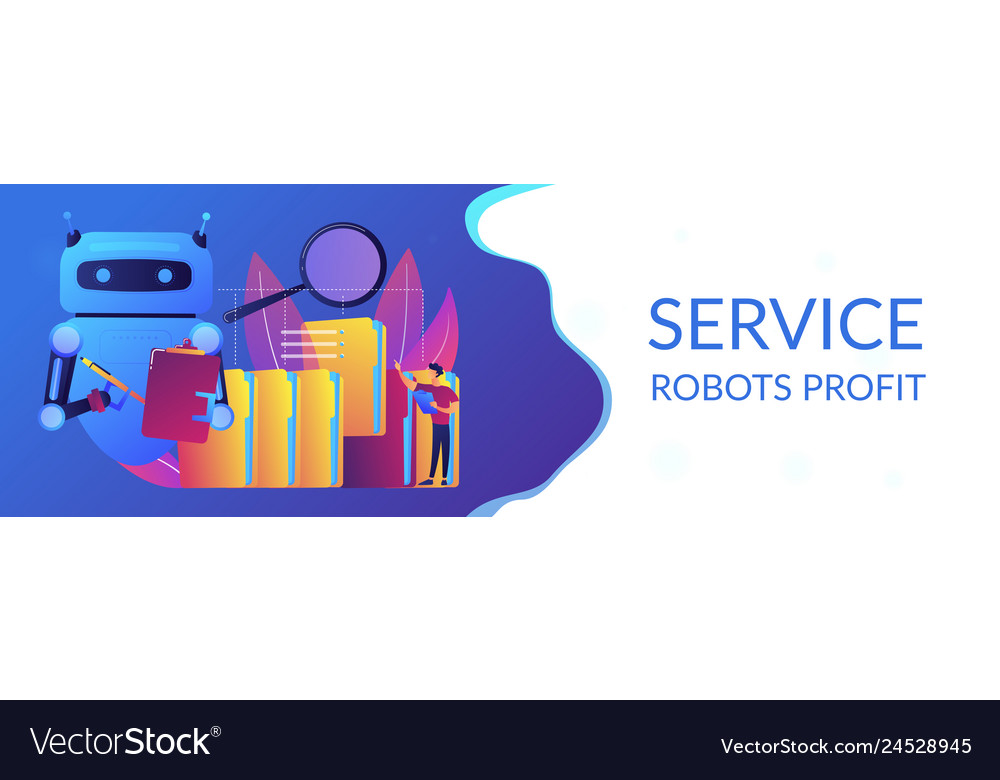 Robotic process automation concept banner header vector image Robotic process automation concept banner header