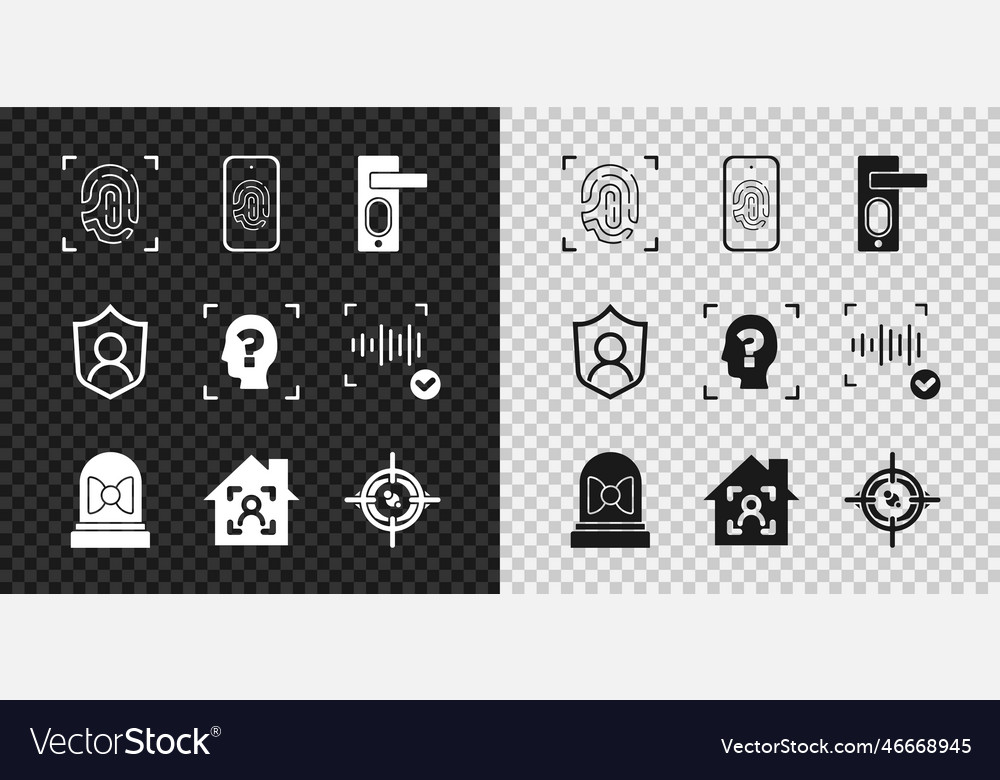 Set fingerprint mobile with scan Vector Image Set fingerprint mobile with scan