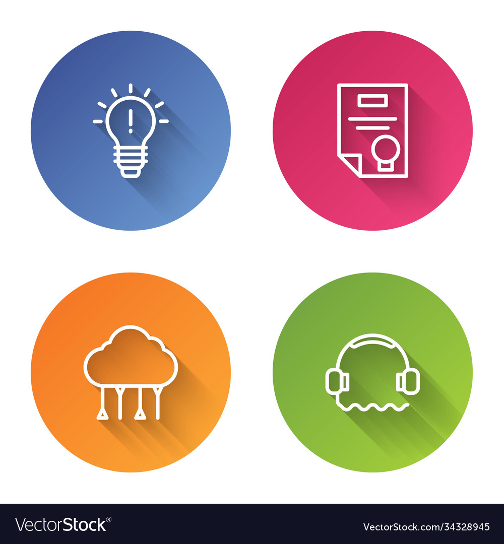 Set line light bulb with concept idea vector image Set line light bulb with concept idea
