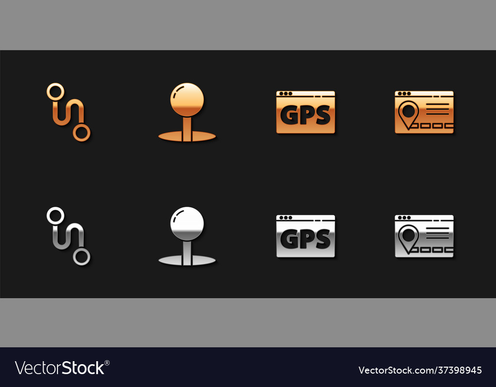 Set route location push pin gps device with map vector image Set route location push pin gps device with map