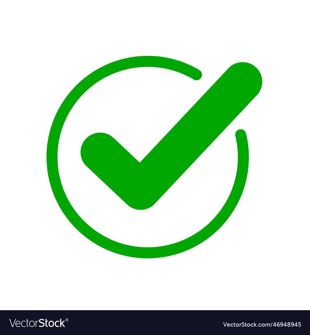 Strongly emphasized check mark Royalty Free Vector Image