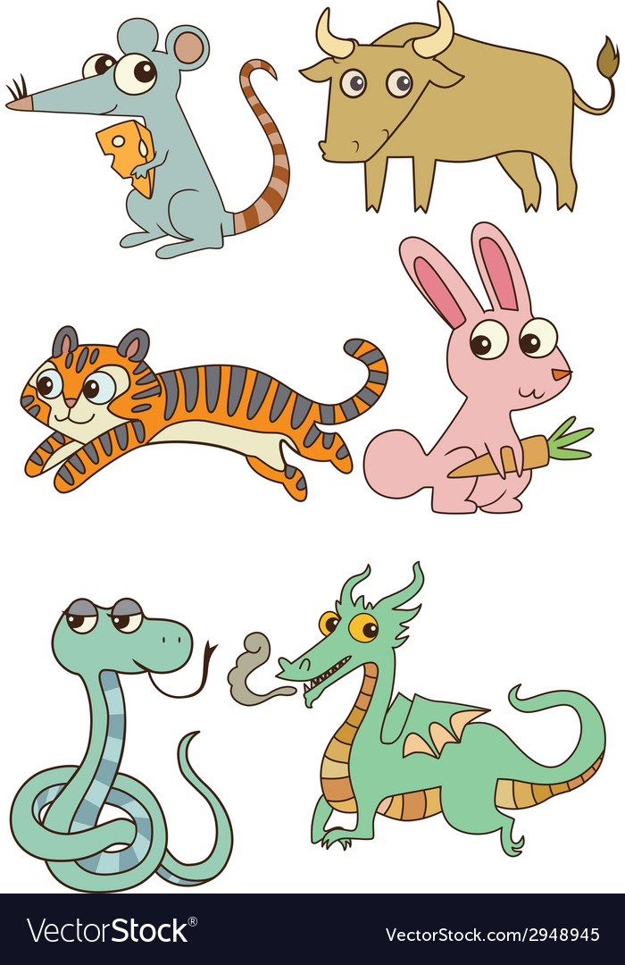 Twelve chinese zodiac cutie cartoon