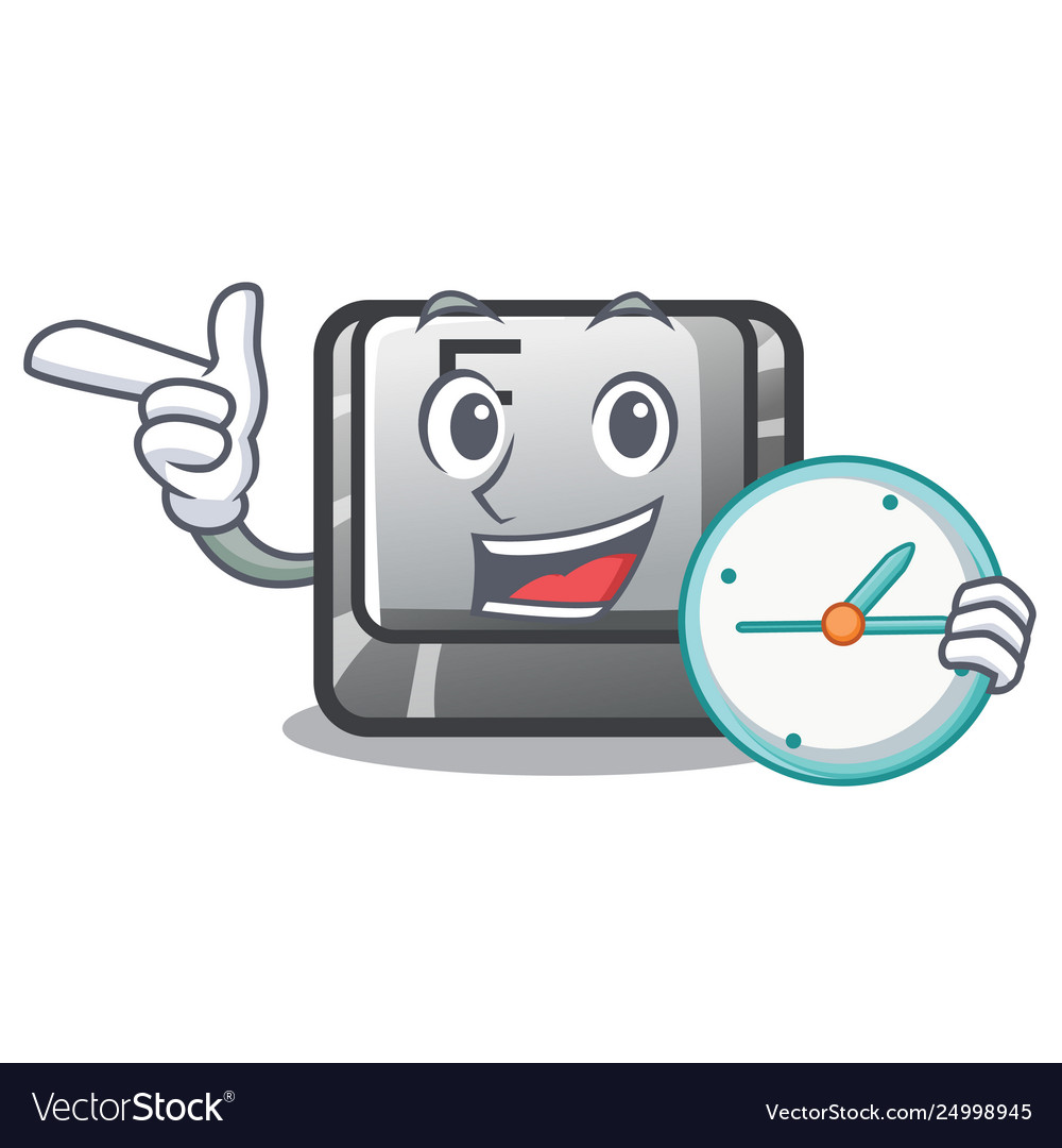 With clock button f isolated in mascot