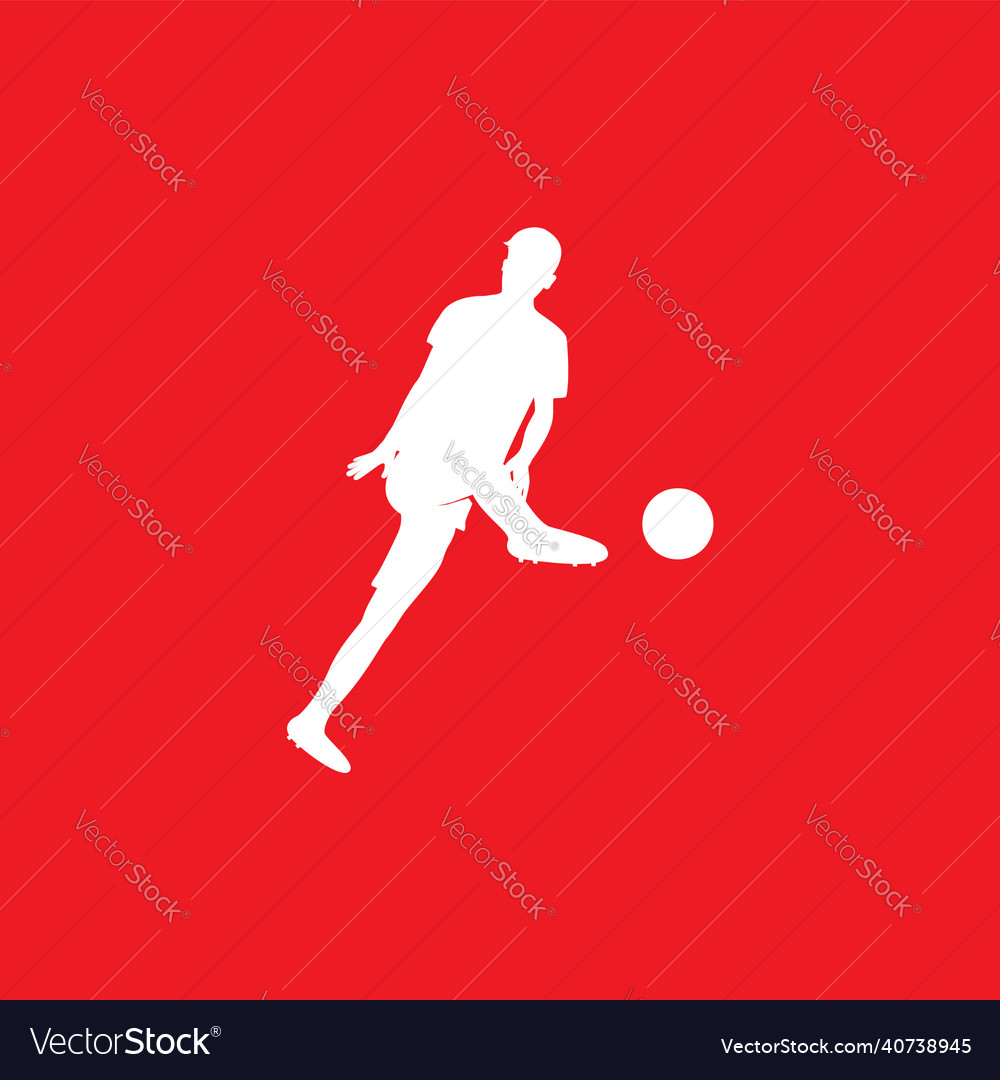 Young man shoot ball soccer logo design graphic