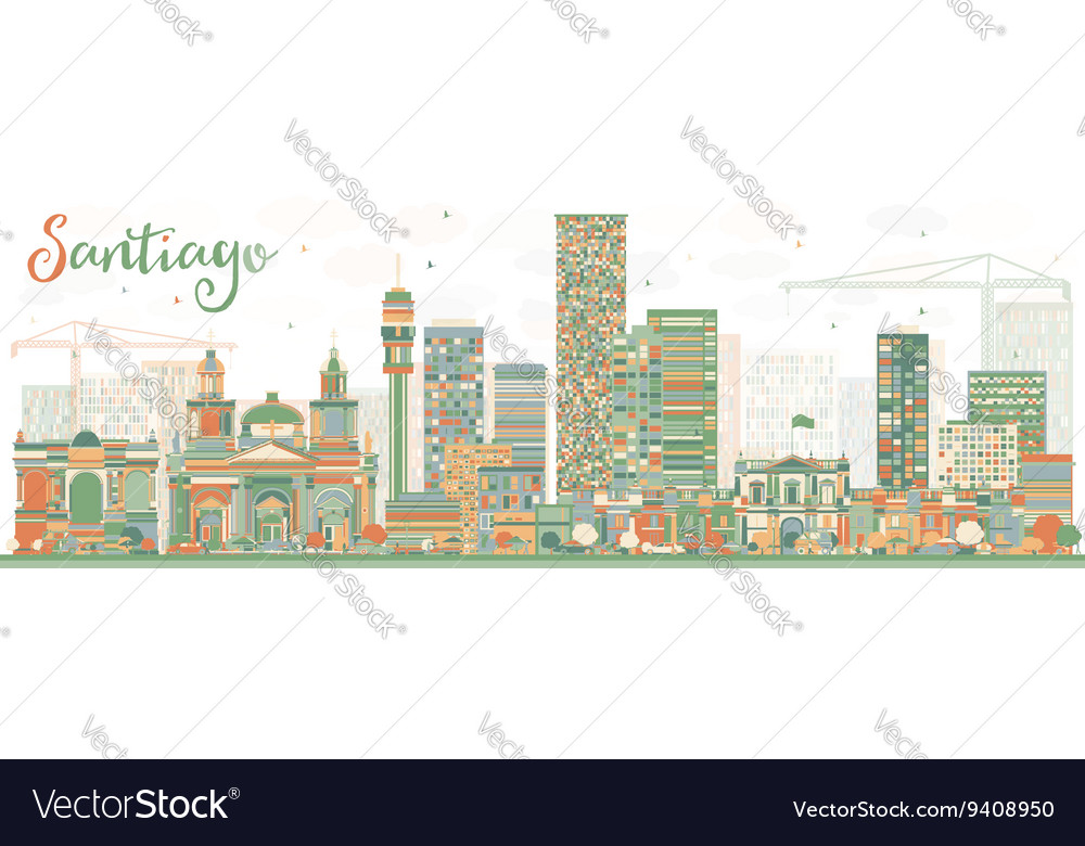 Abstract Santiago Chile Skyline Royalty Free Vector Image