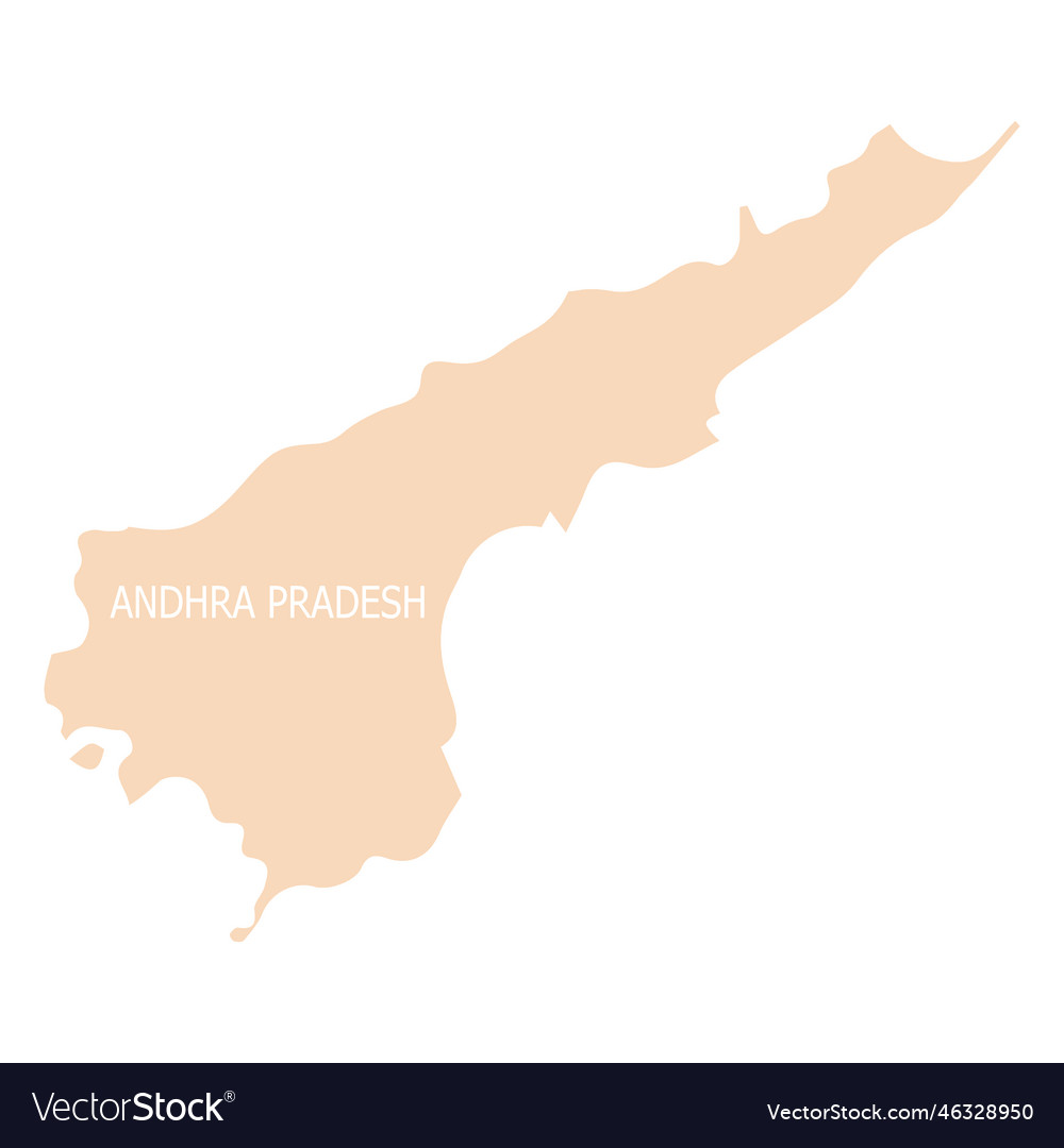 Andhra pradesh state map Royalty Free Vector Image