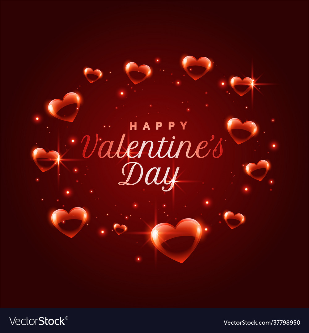 Beautiful shiny hearts frame background Royalty Free Vector