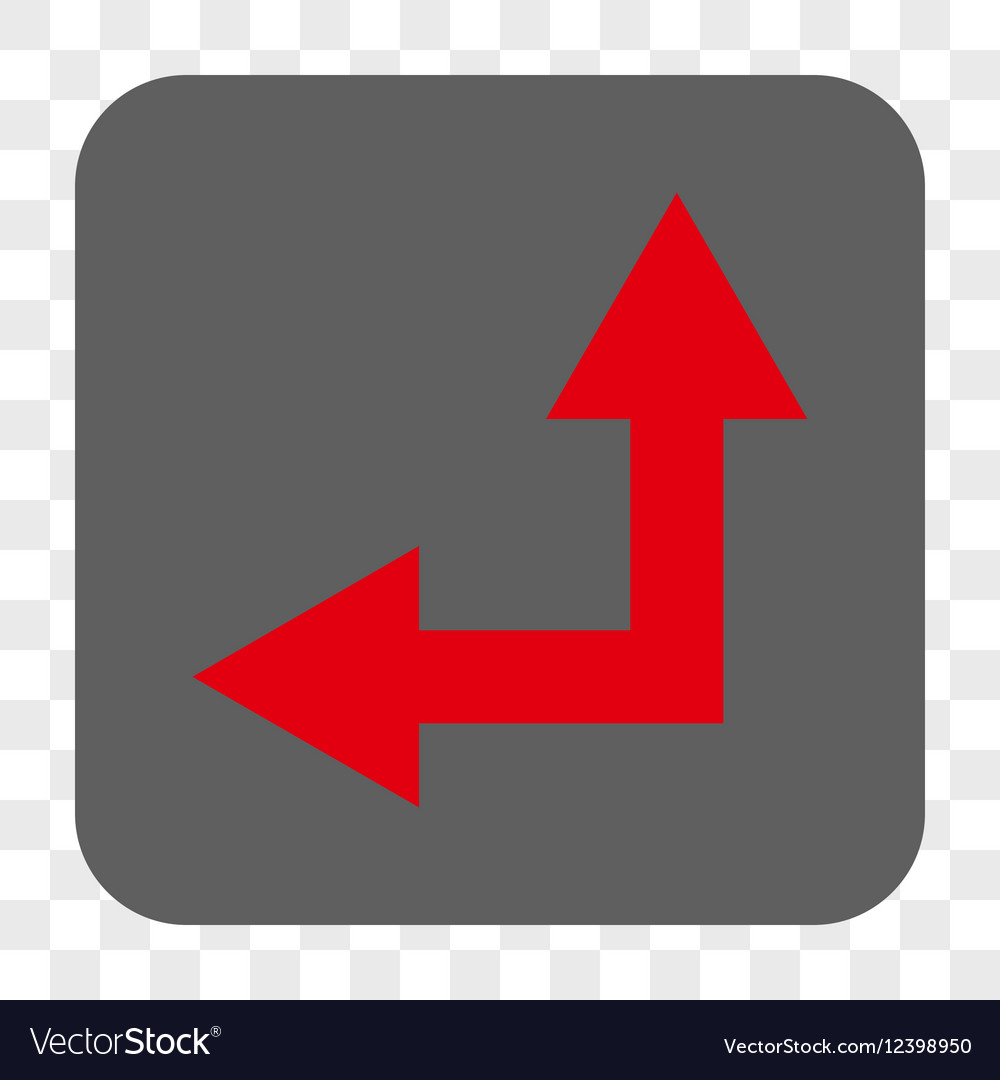 Bifurcation arrow left up rounded square button