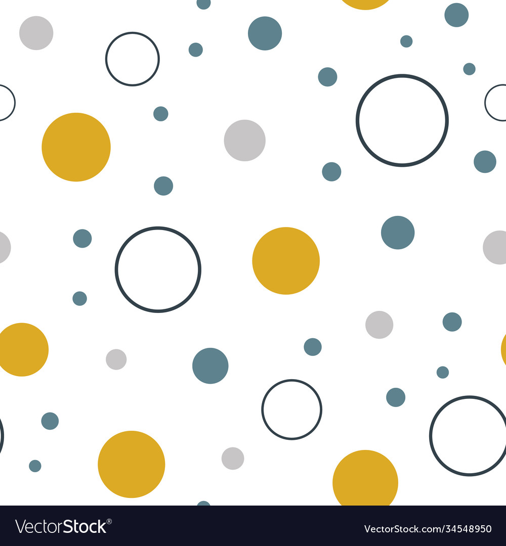Bubble and dot seamless repeat pattern on a white