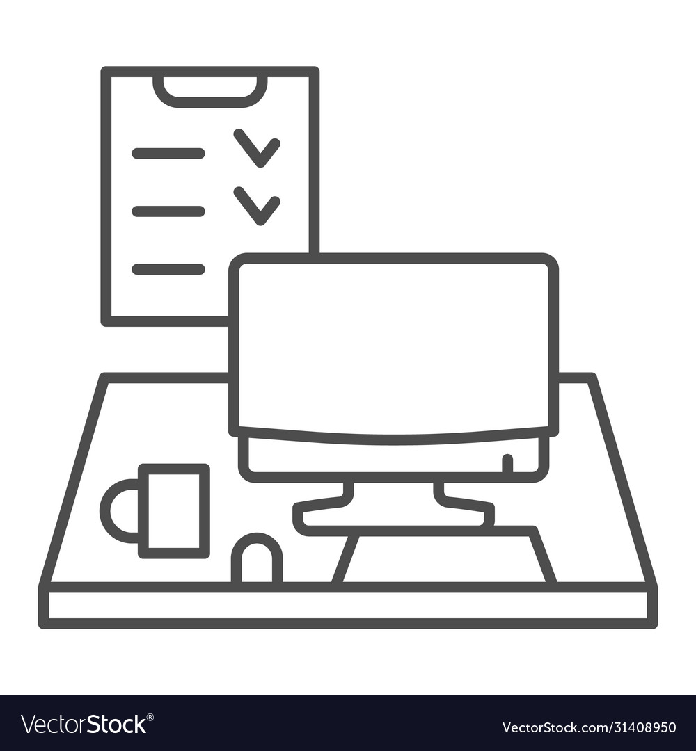 Computer monitor with keyboard mouse vector image Computer monitor with keyboard mouse