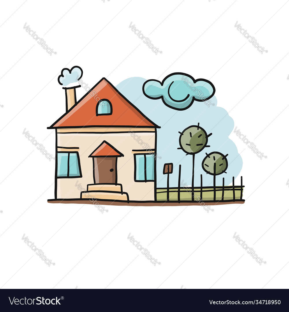 Country house logo sketch for your design