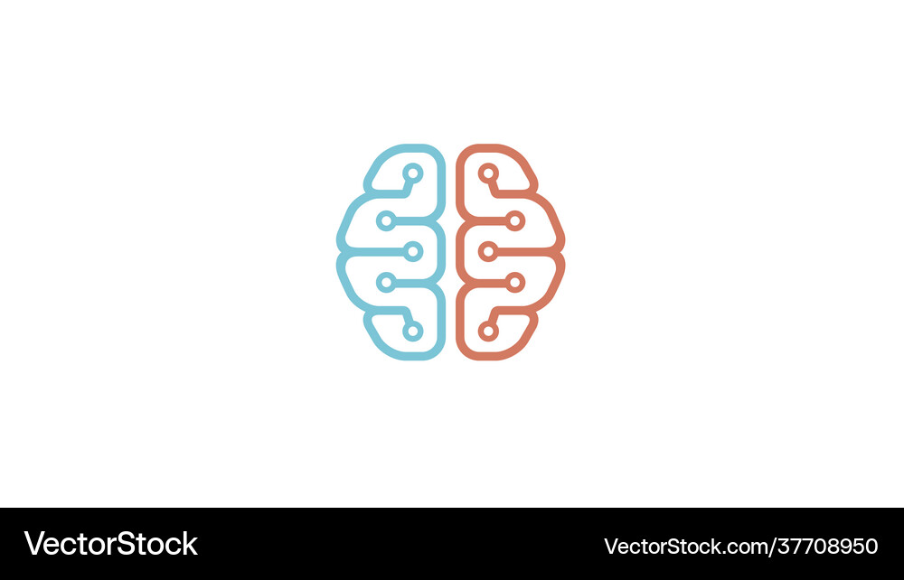 Creative brain technology logo Royalty Free Vector Image