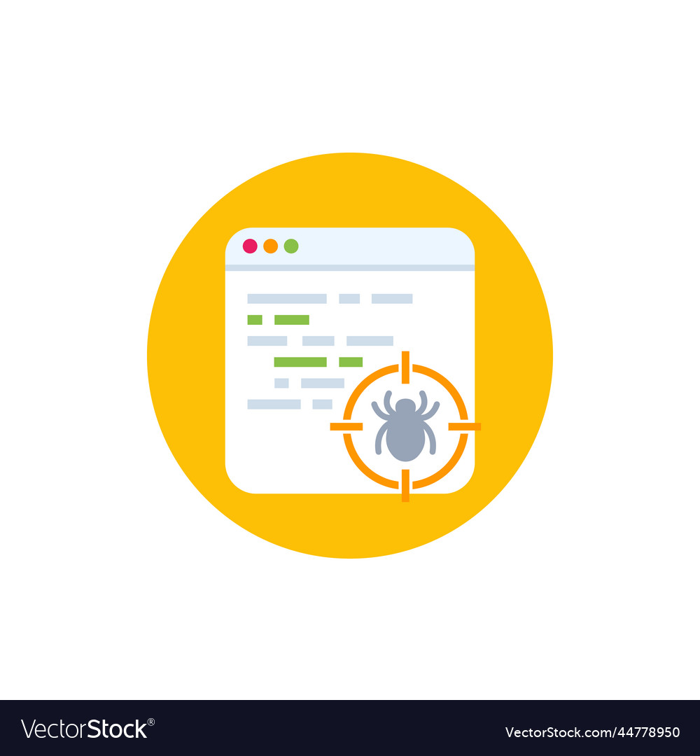 Debugging icon with a bug and target