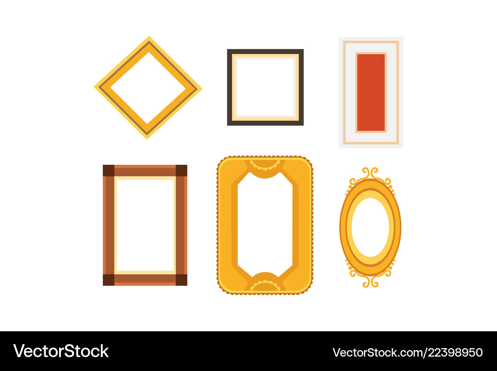 Frame gallery set collection rectangular Vector Image