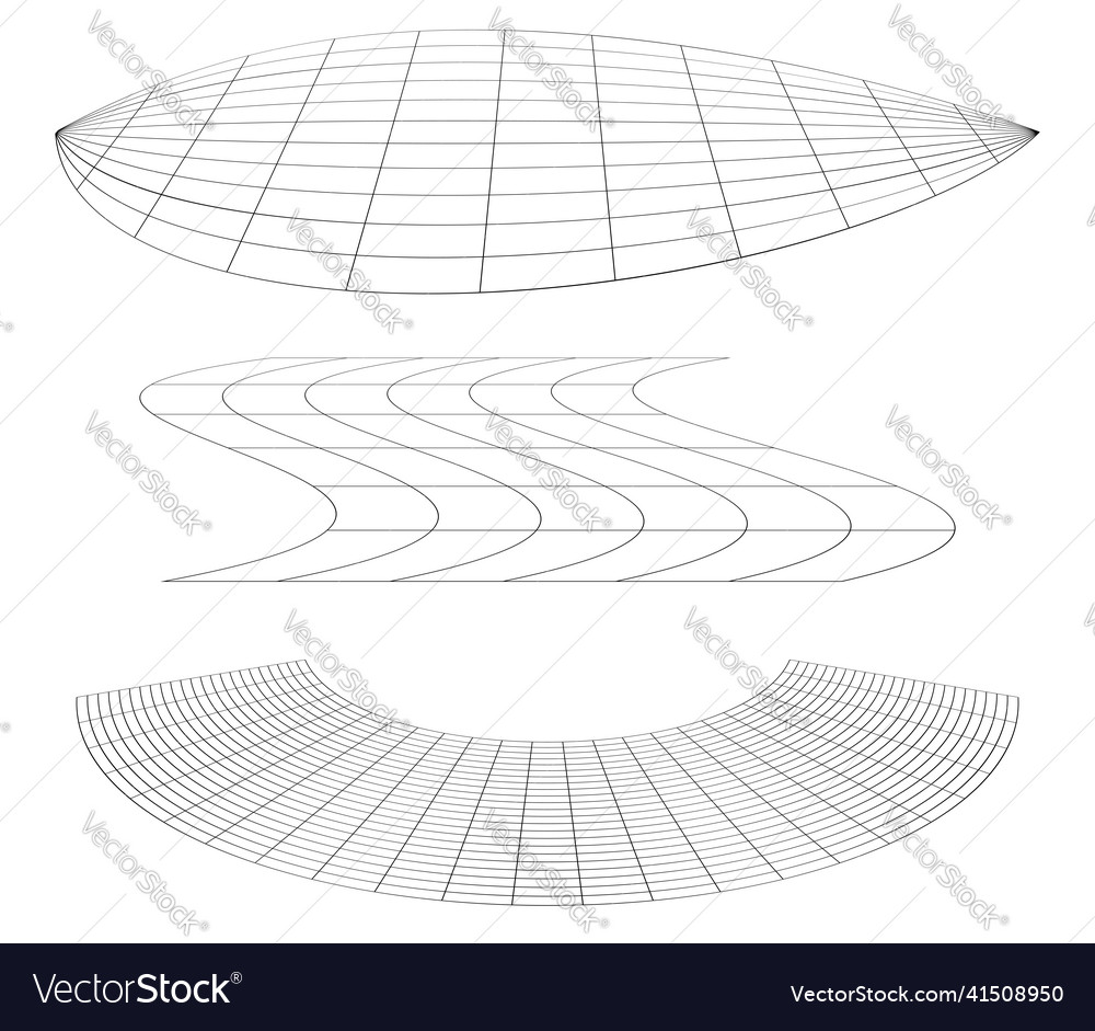 Graticule grid mesh plane with deform distortion