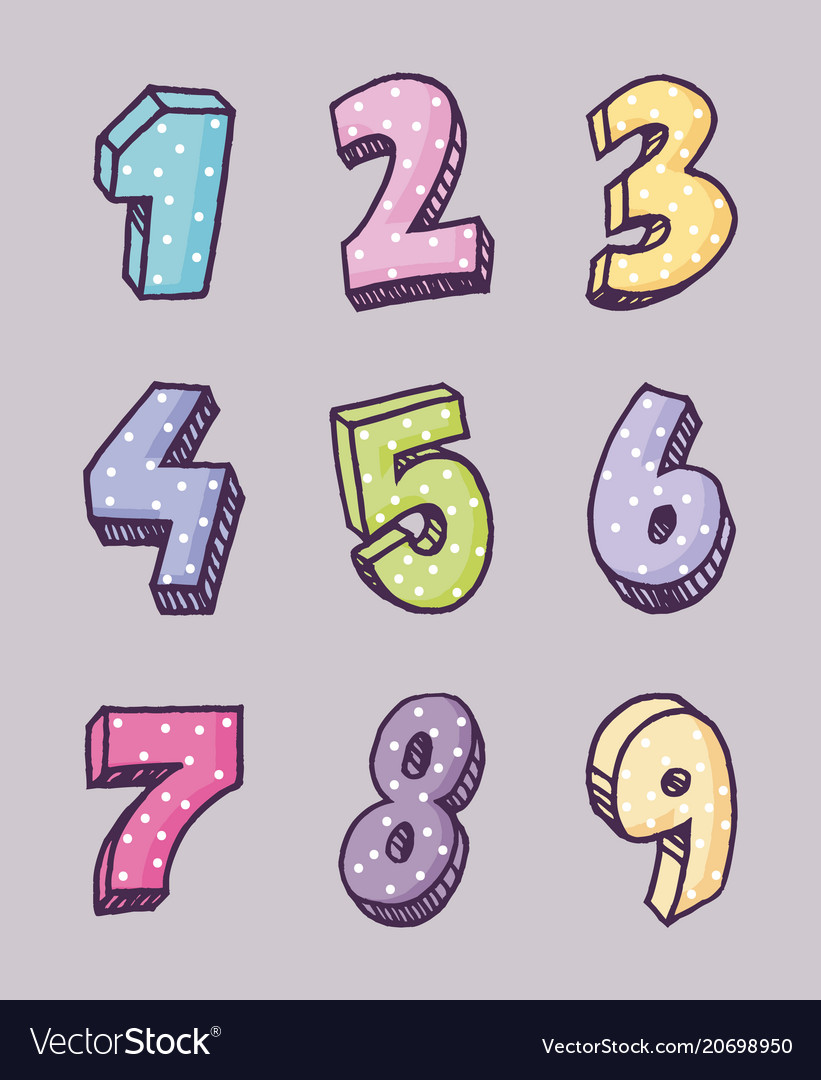 Icon set numbers design Royalty Free Vector Image