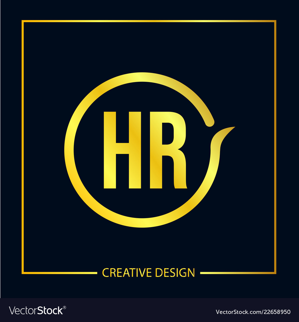 Initial letter hr logo template design