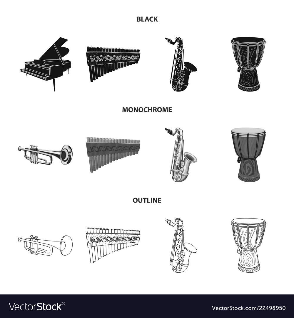 Isolated object of music and tune logo collection