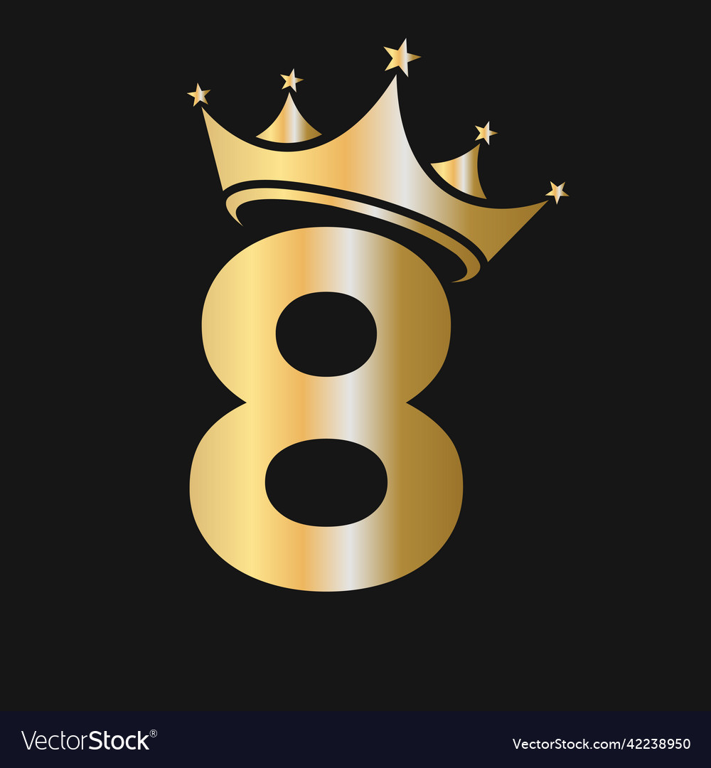Letter 8 crown logo