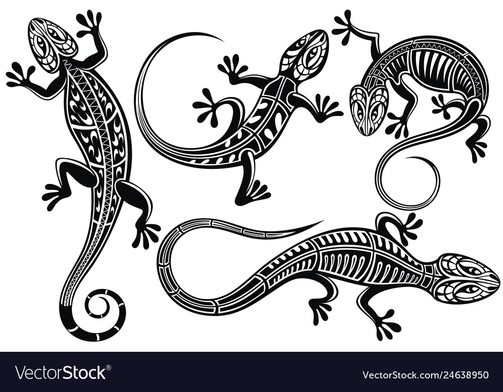 Black And White Lizard Clipart