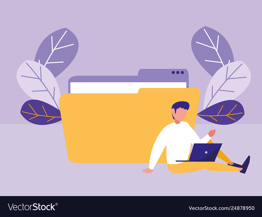 Man using folder document