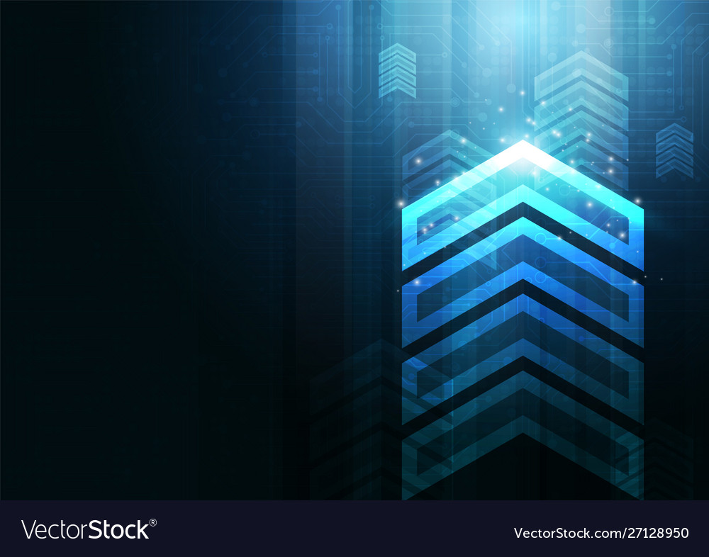 Neon arrow speed and technology data load vector image Neon arrow speed and technology data load