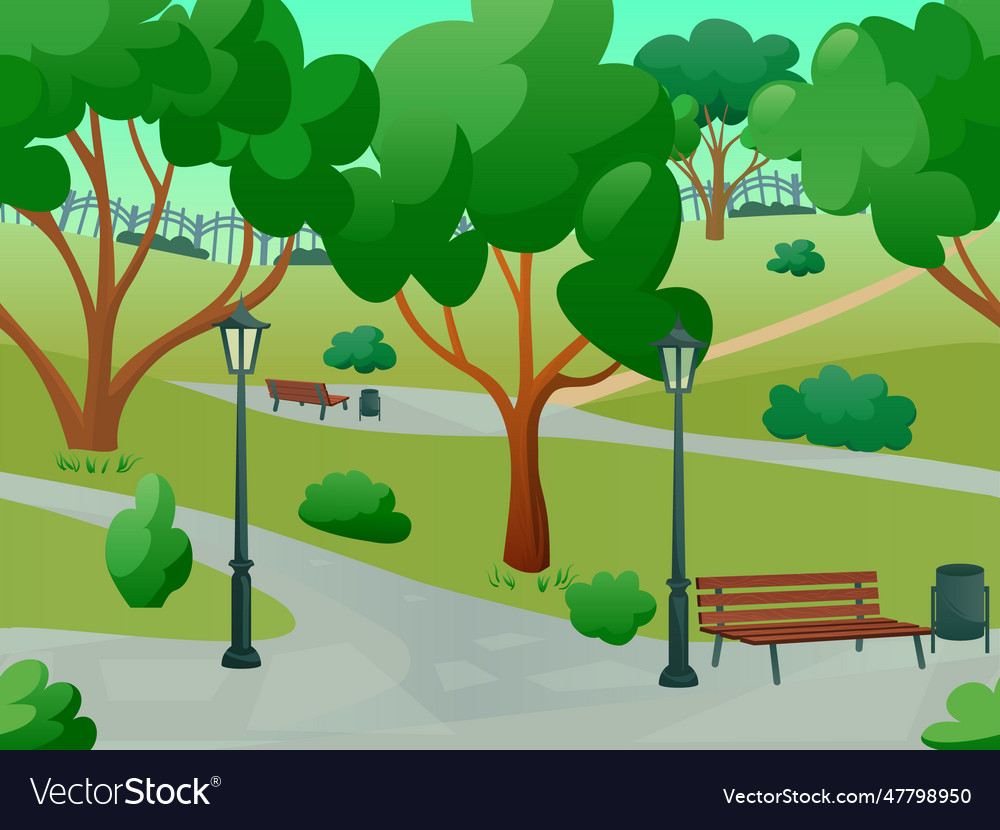 Park landscape flat