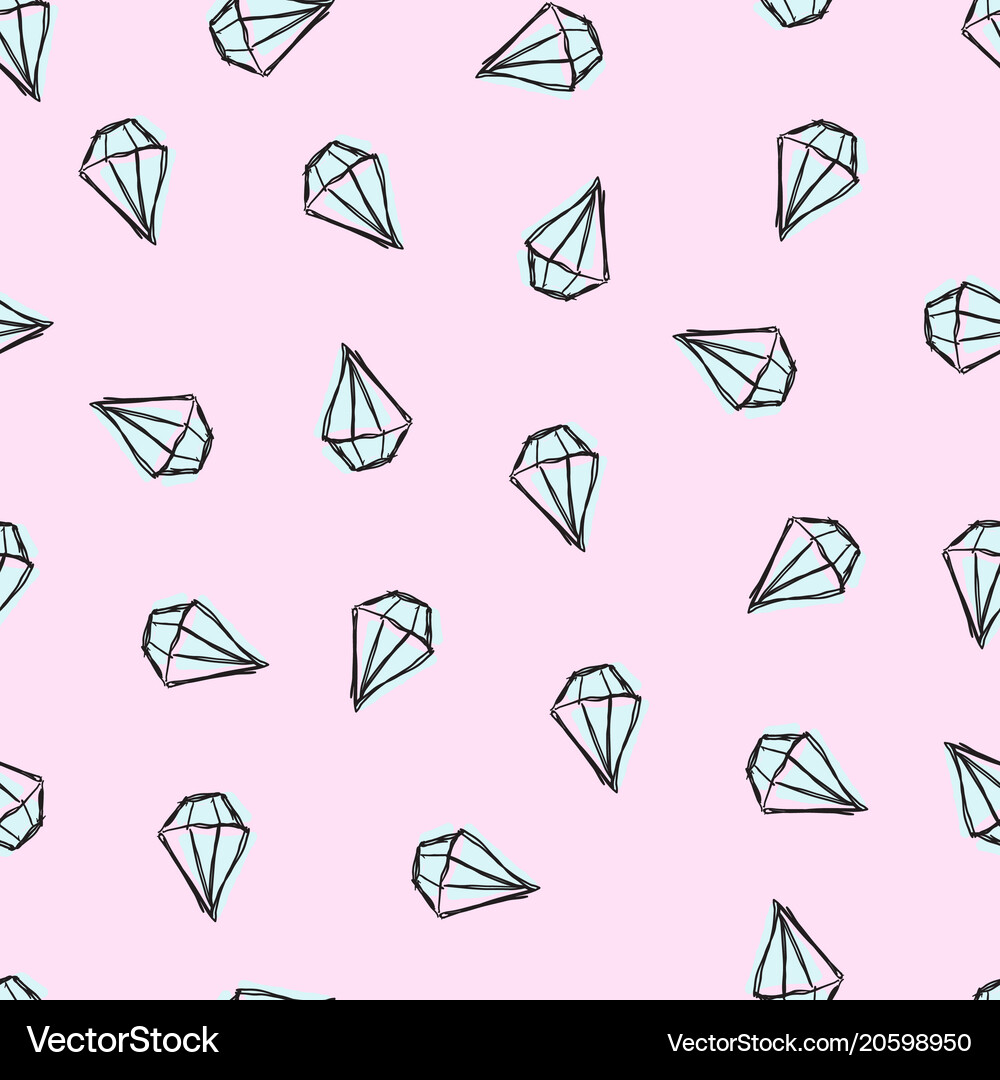 Pattern with diamonds pink background Royalty Free Vector