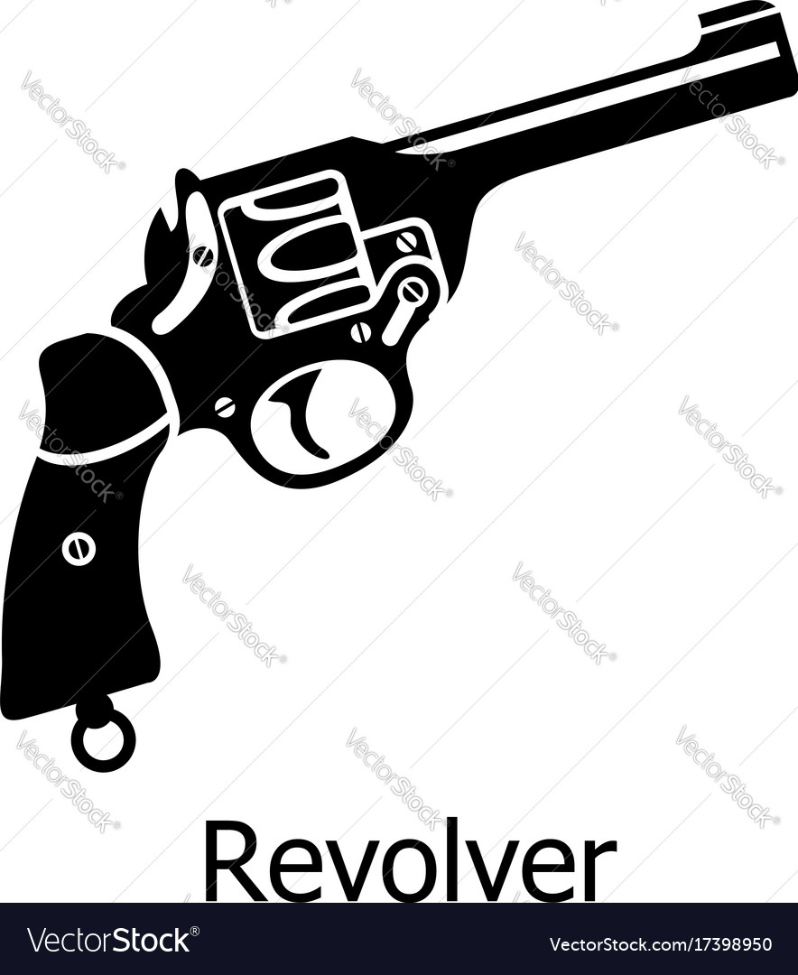 Revolver icon simple black style Royalty Free Vector Image