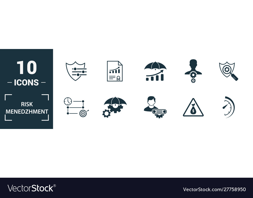 Risk management icon set include creative