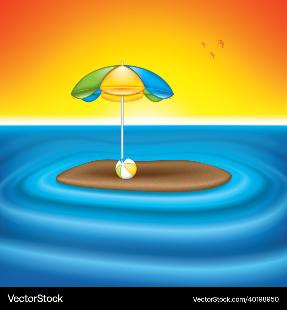 Small island in the ocean Royalty Free Vector Image