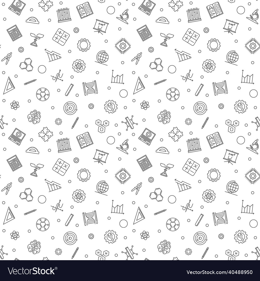 Stem - science seamless pattern minimal vector image Stem - science seamless pattern minimal
