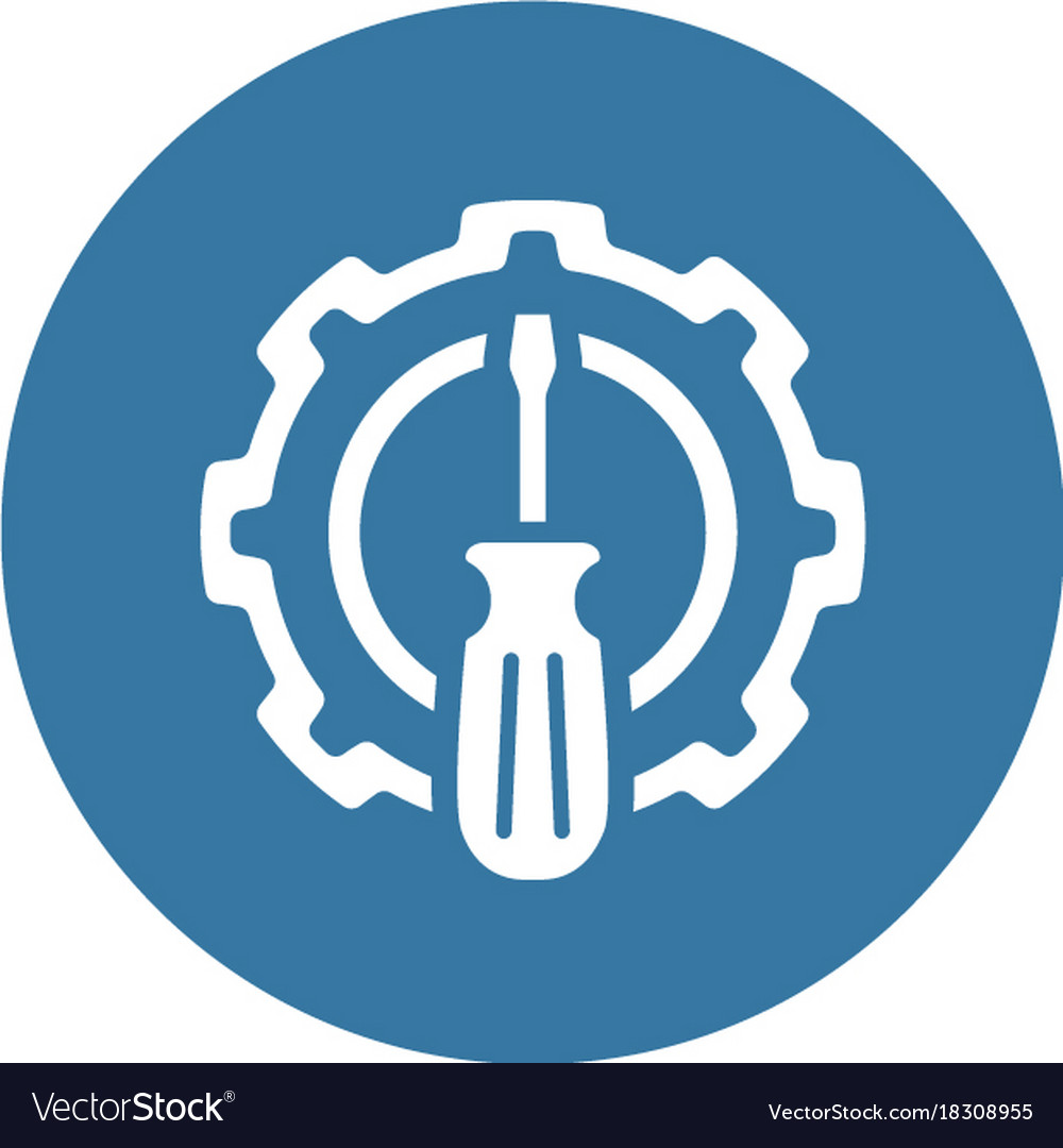 Fine tuning icon gear and screwdriver service Vector Image