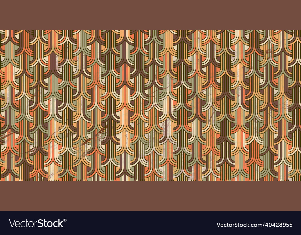 Geometric pattern with curve shape retro style vector image Geometric pattern with curve shape retro style