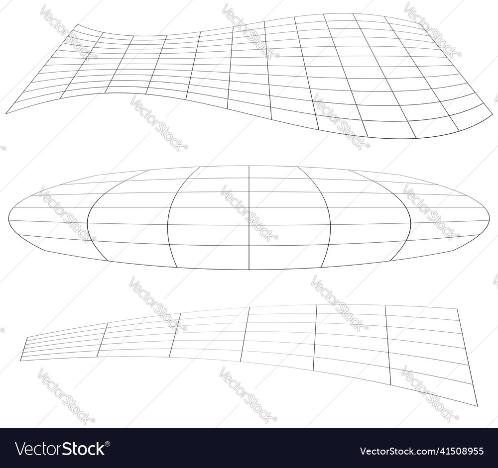 Graticule grid mesh plane with deform distortion Vector Image Graticule grid mesh plane with deform distortion