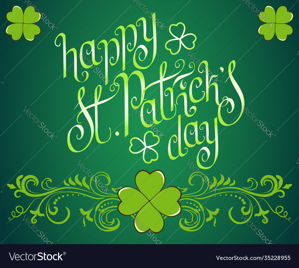 Hand written st patricks day greetings