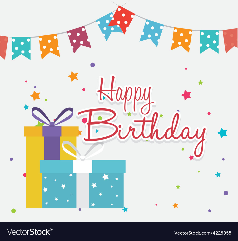 Happy birthday card design Royalty Free Vector Image