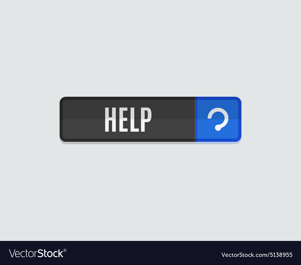 Help web button modern flat design