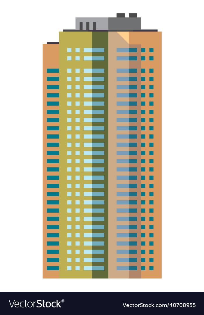 High urban building facade city skyscraper icon Vector Image