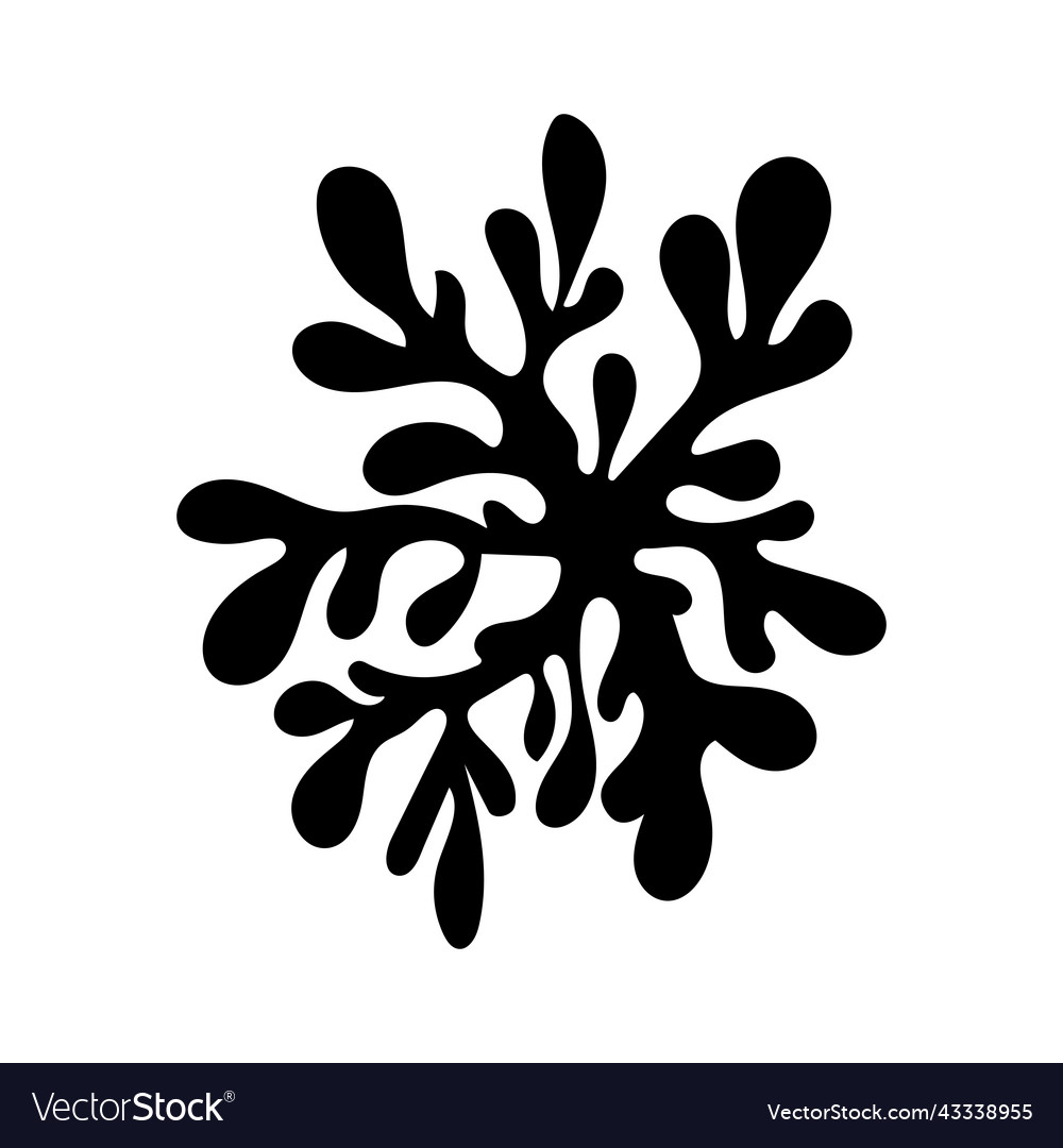 Isolated black silhouette branch artistic floral