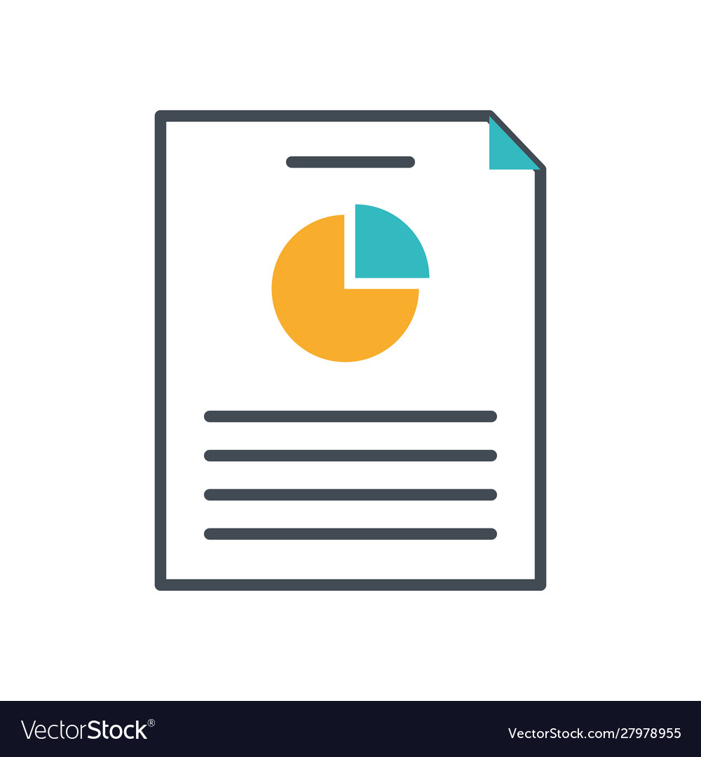 Paper document file with statistics pie