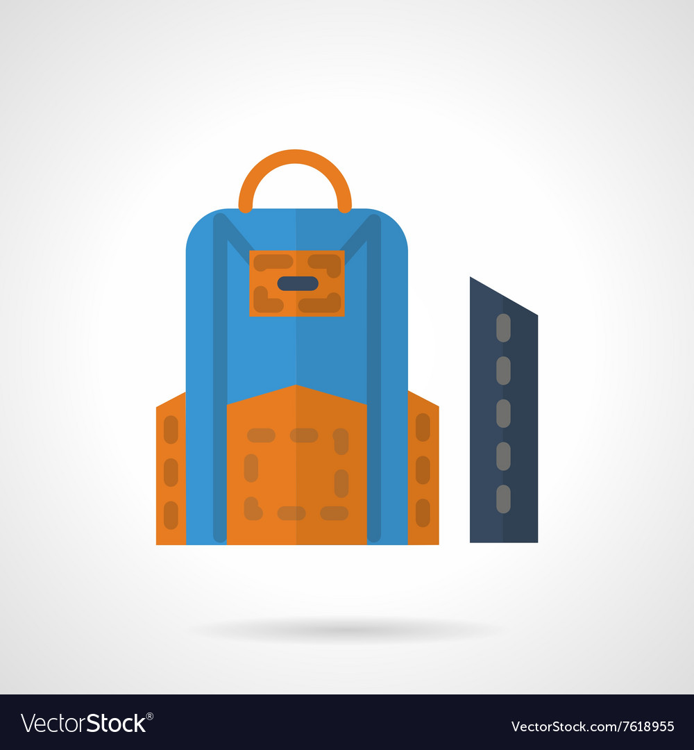 School bag and pencil box flat color icon