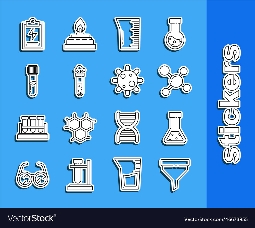 Set line funnel or filter test tube and flask Vector Image Set line funnel or filter test tube and flask