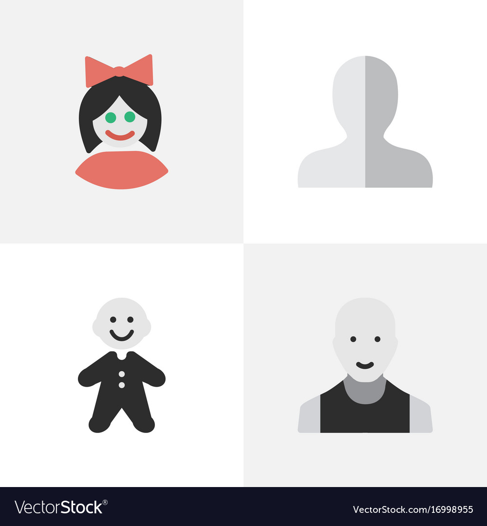 Set of simple profile icons